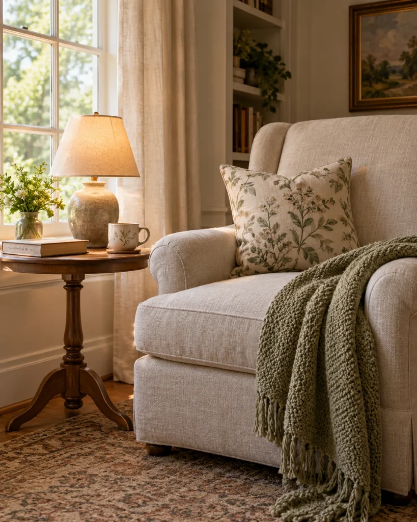 Illustrative concept: the armchair beside an ordinary window.