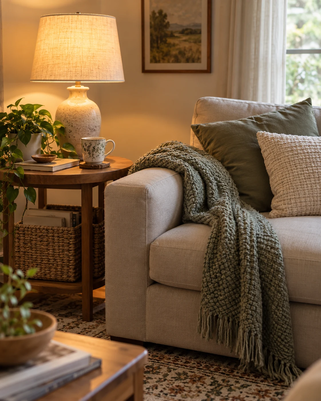 Illustrative concept: turn the sofa end into a reading place.