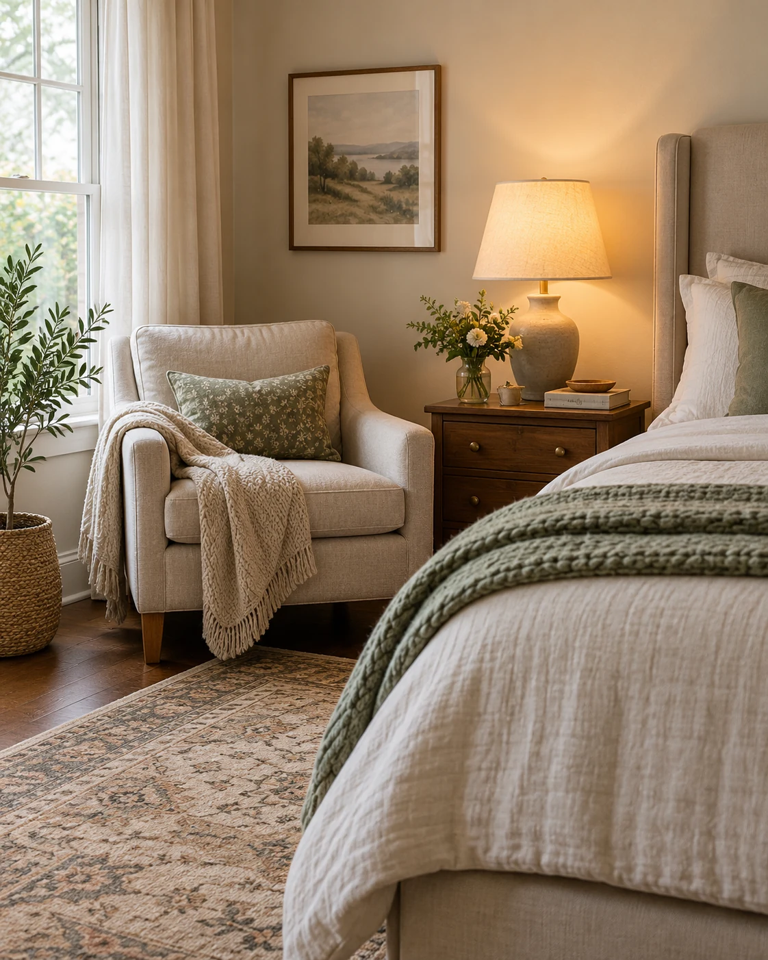 Illustrative concept: make a borrowed bedroom corner useful.