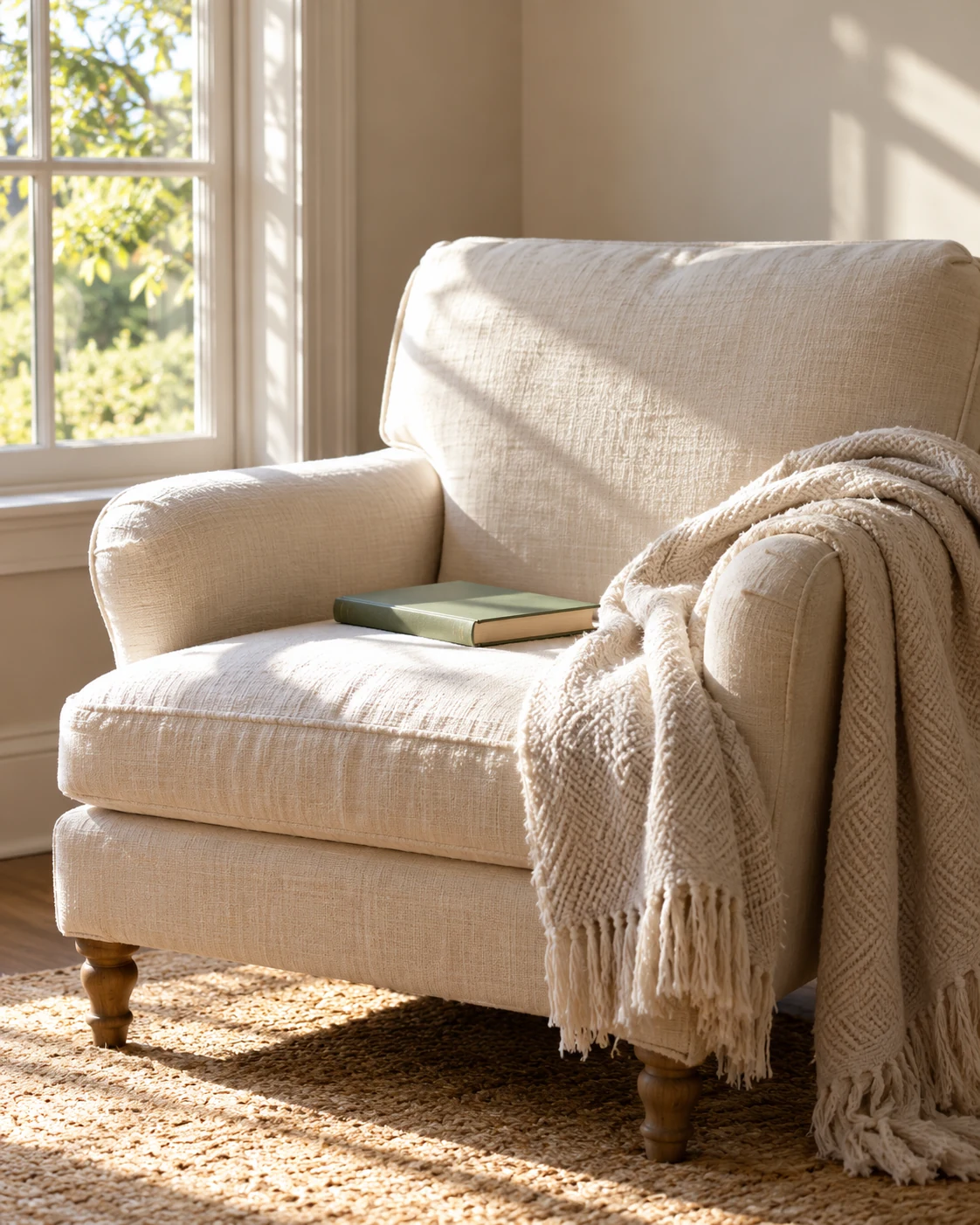 Illustrative concept: try a morning-light reading spot.