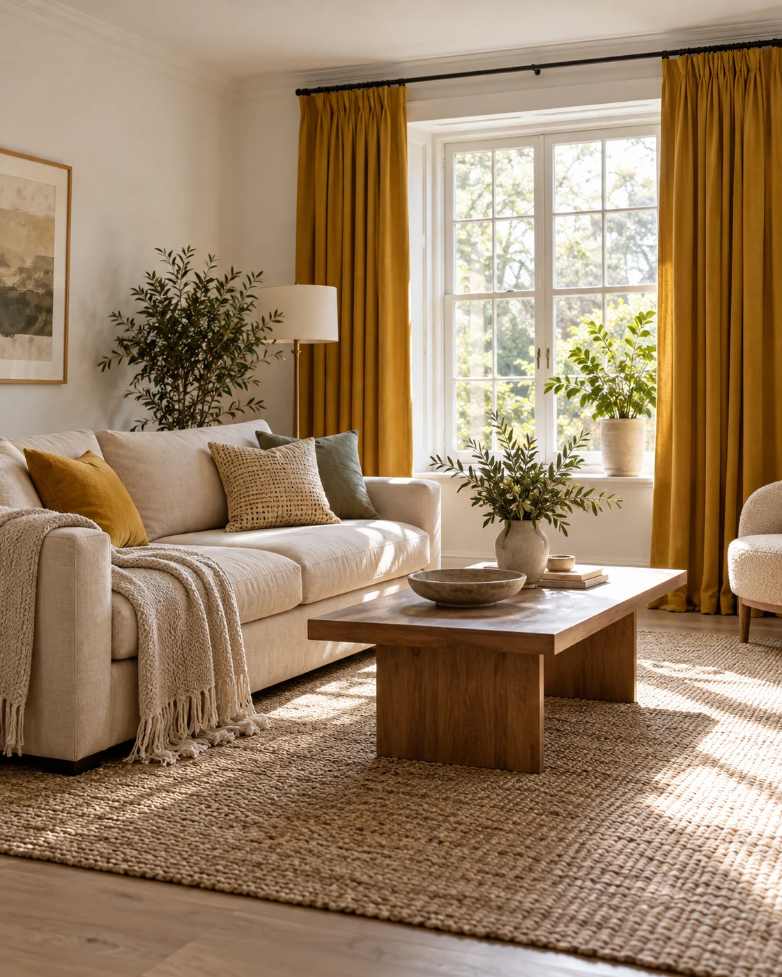 Illustrative concept: mustard around the window.