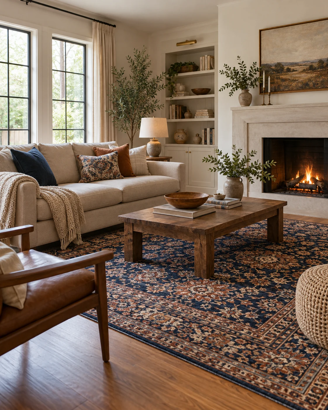 Illustrative concept: blue carried by a rug.