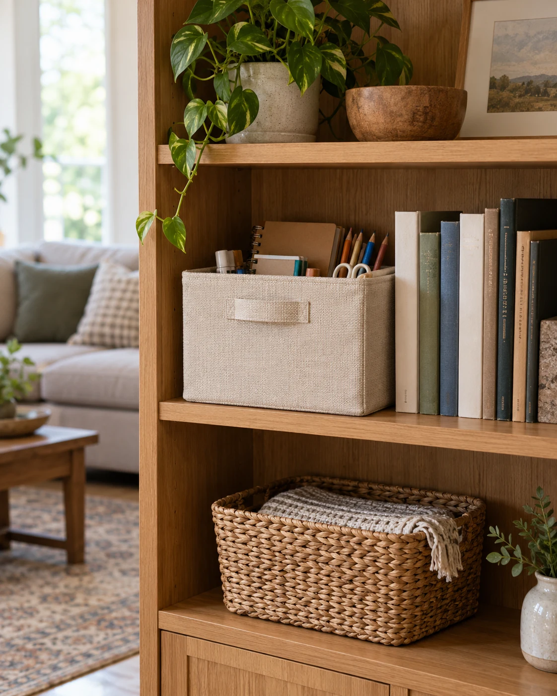 Illustrative concept: a shelf for the shared room.