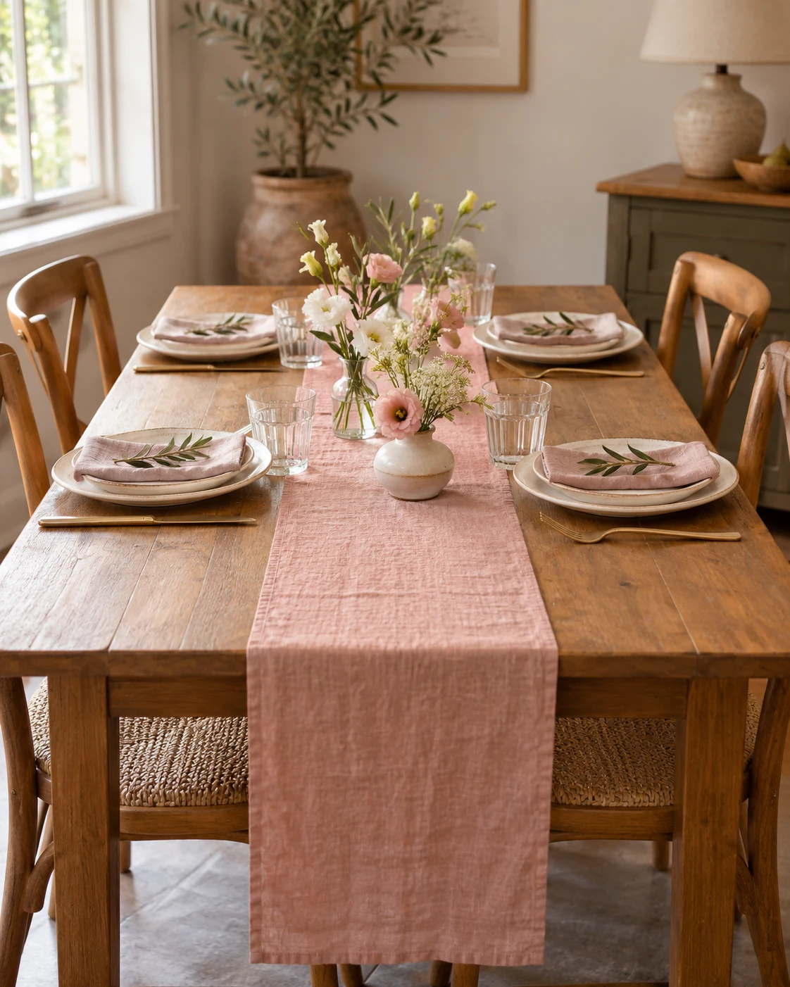 Illustrative concept: one narrow pink runner.