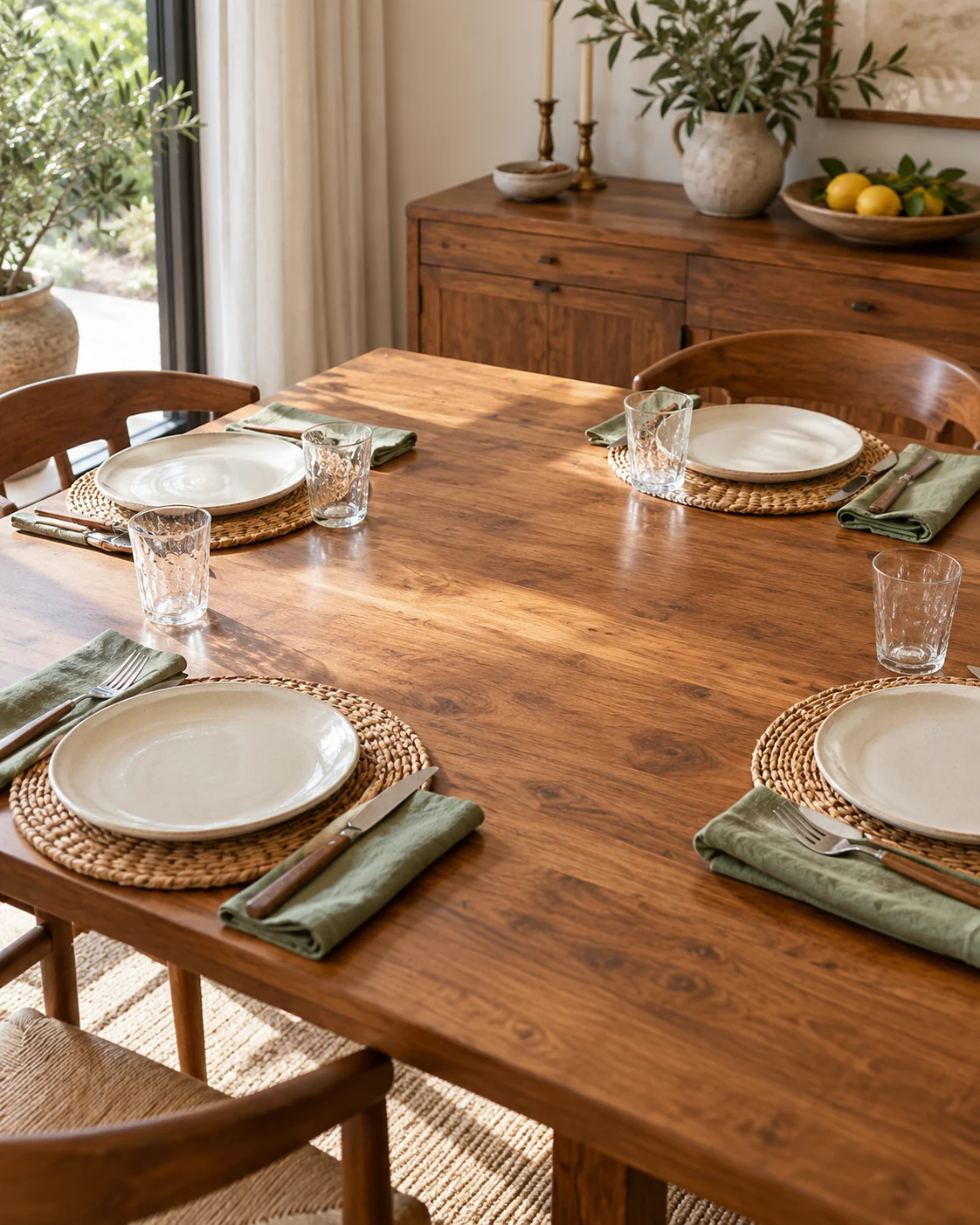 Illustrative concept: leave the middle clear for shared food.