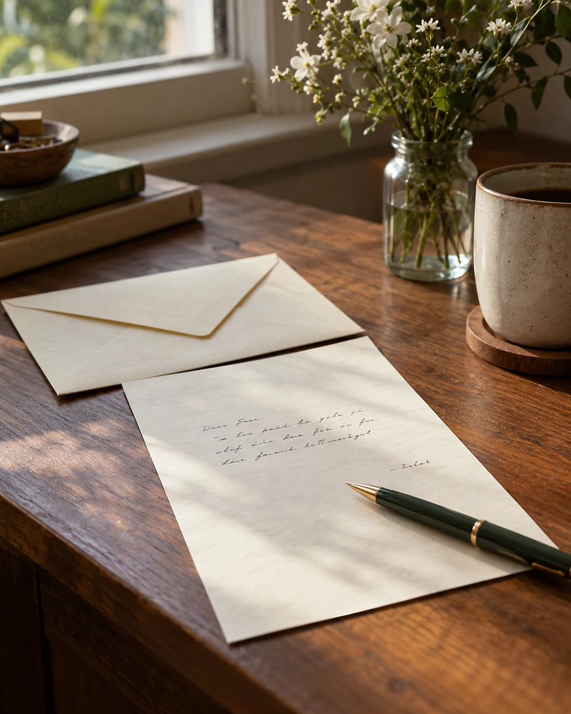 Illustrative concept: a letter built around one ordinary afternoon.