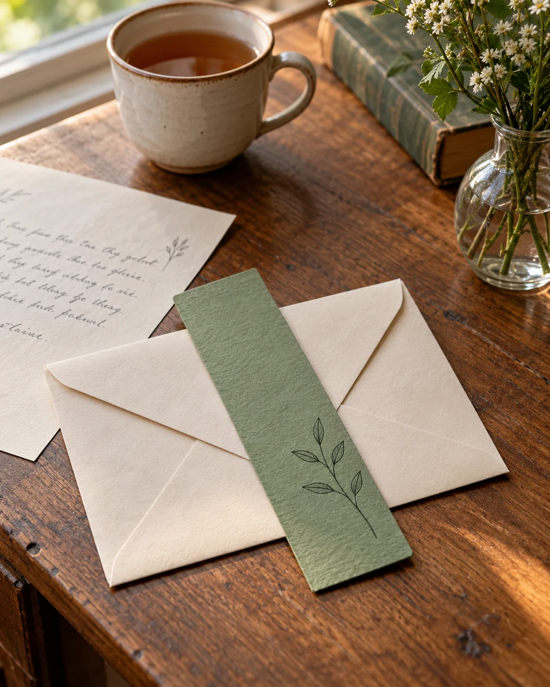 Illustrative concept: a paper bookmark with a personal note.