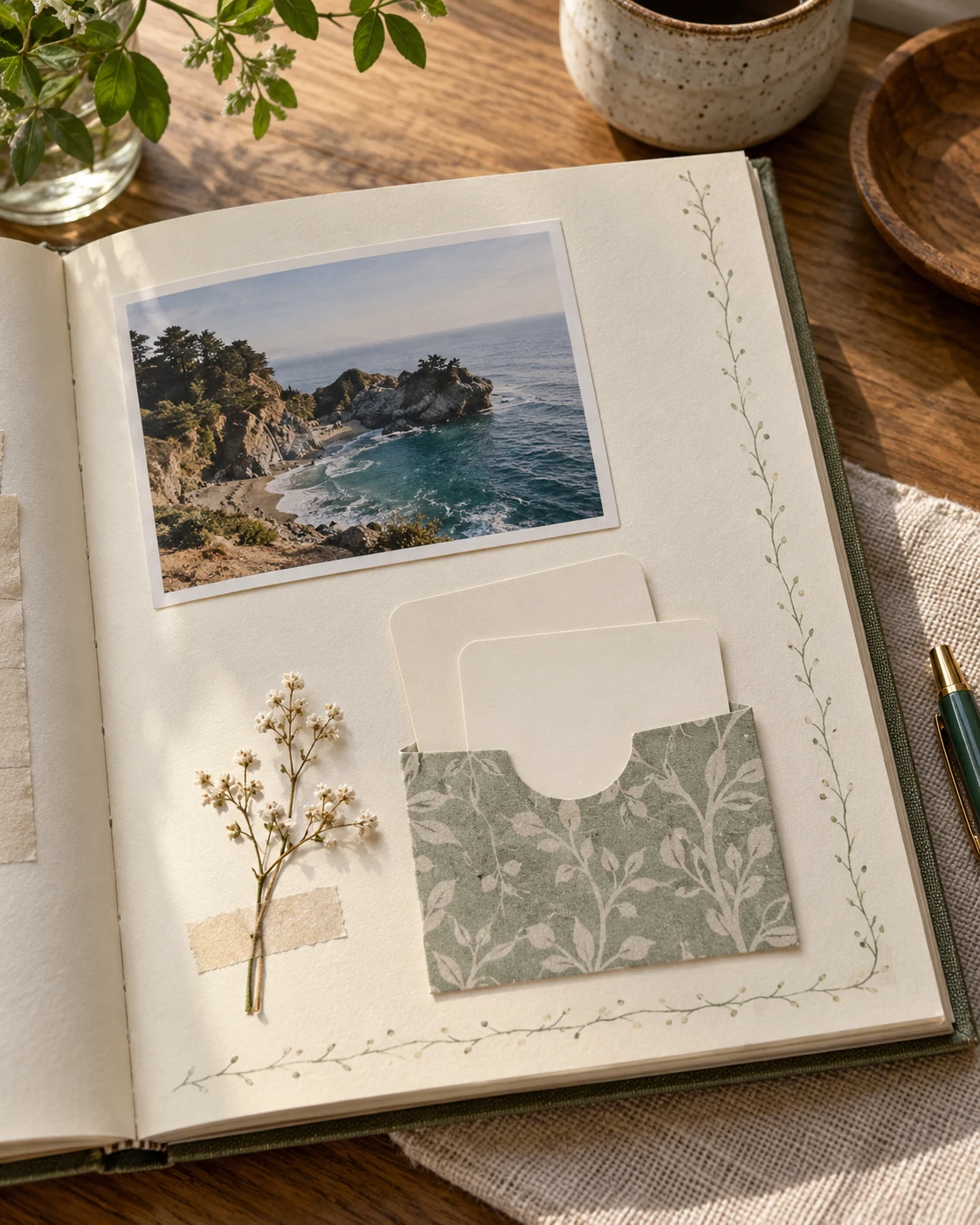 Illustrative concept: a tiny pocket for loose paper.
