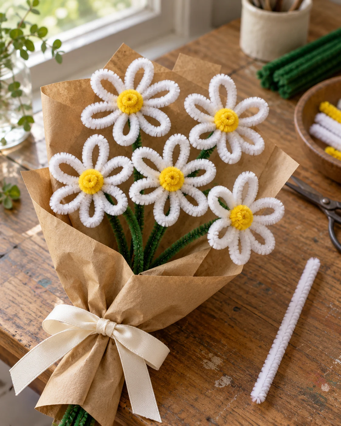 Illustrative concept: paper wrapped gift bunch.