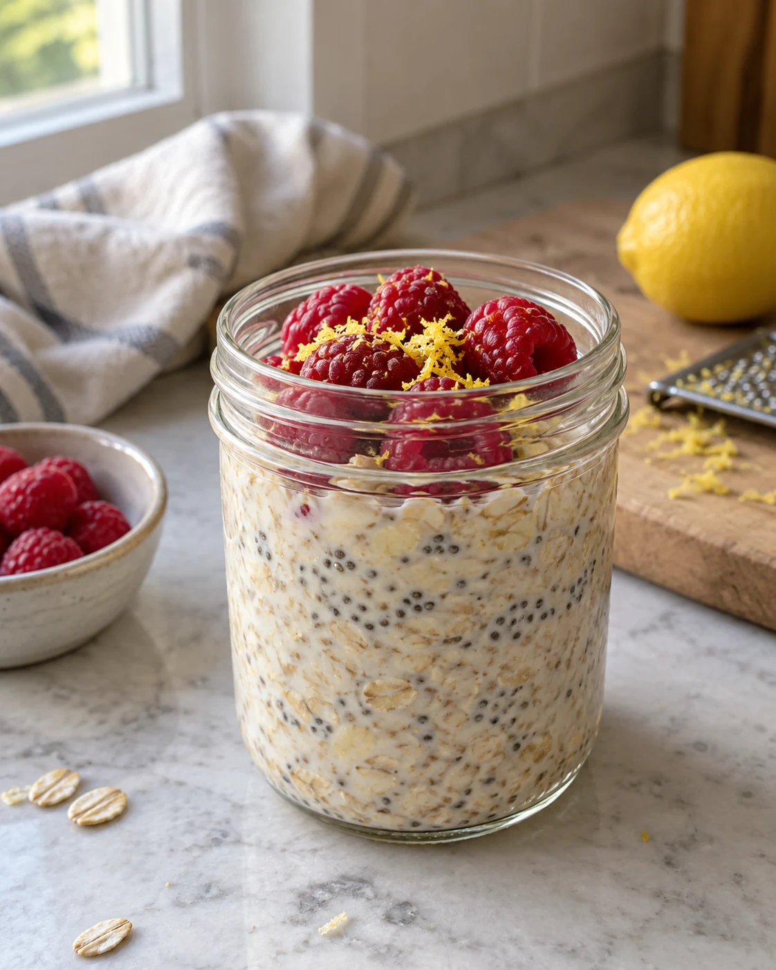 Illustrative concept: raspberry and lemon zest.