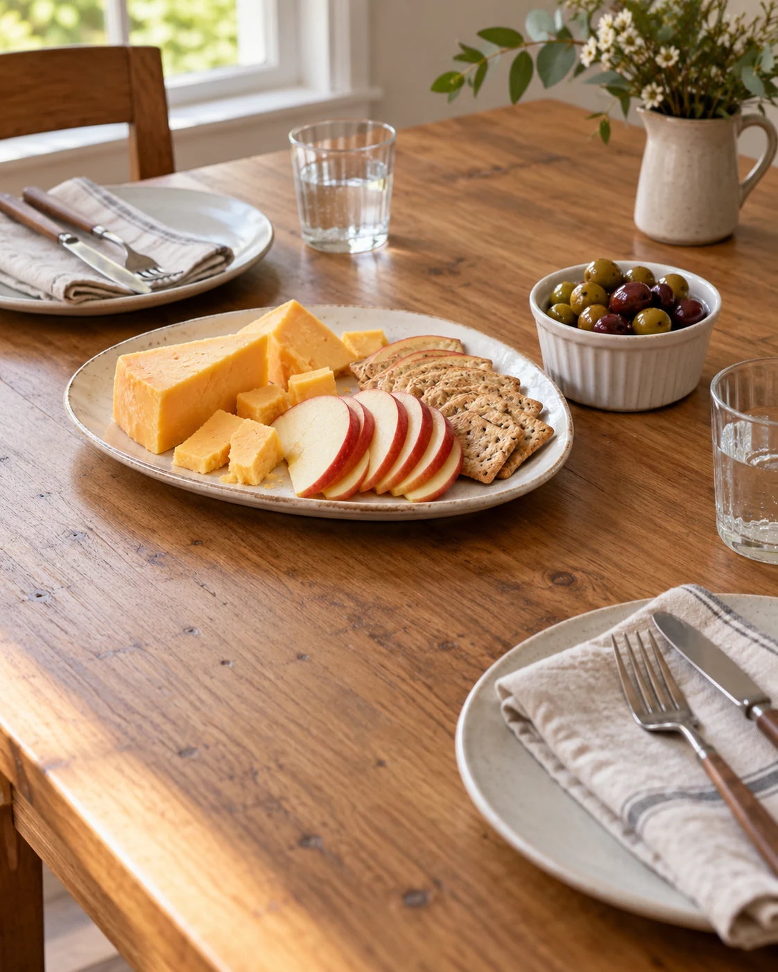 Illustrative concept: one cheese, two contrasting accompaniments.