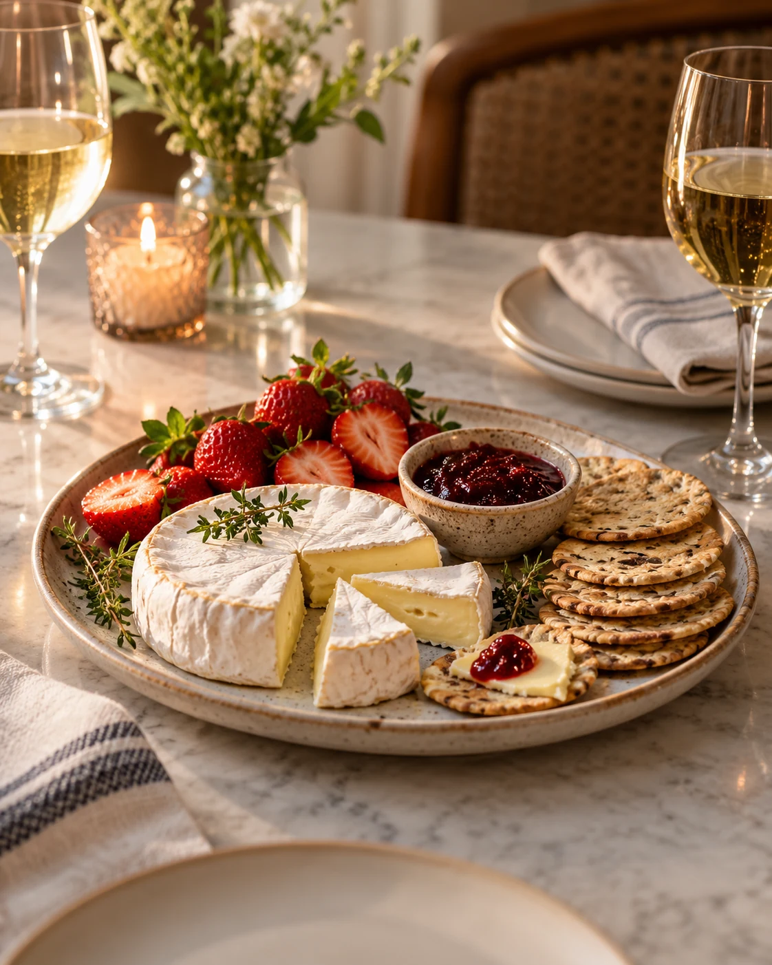 Illustrative concept: a soft cheese with berries.