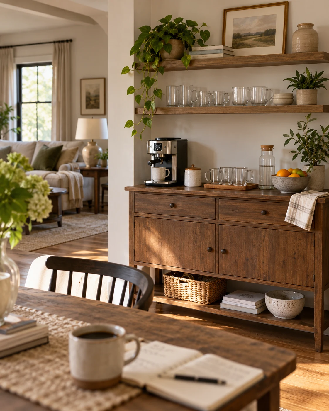 Illustrative concept: put drinks where guests can reach them.