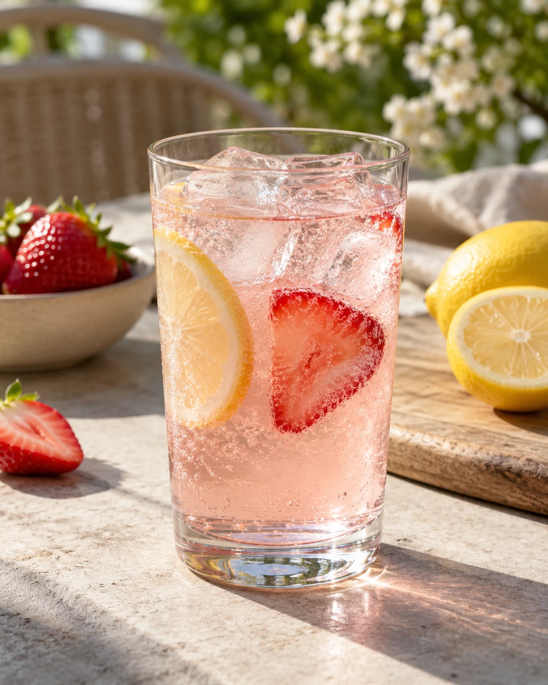 Illustrative concept: strawberry lemon sparkle.