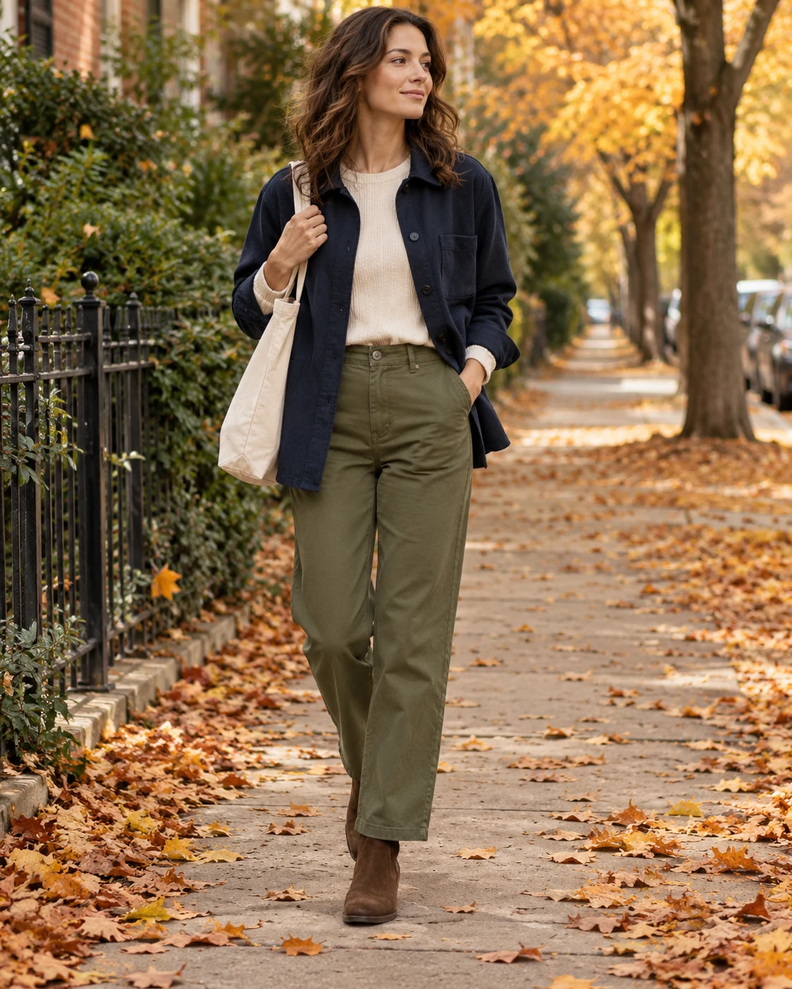 Illustrative outfit concept: a comfortable weekend overshirt.