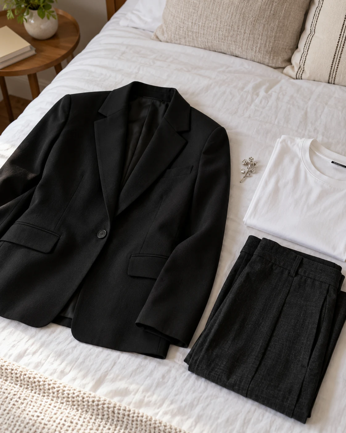 Illustrative concept: choose placement while the garment is flat.