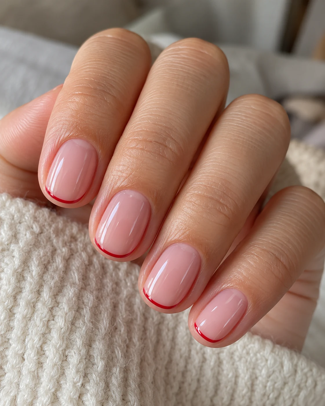 Illustrative nails concept: a fine red french tip.