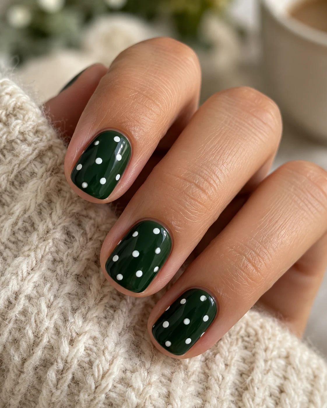 Illustrative concept: white dots on deep green.