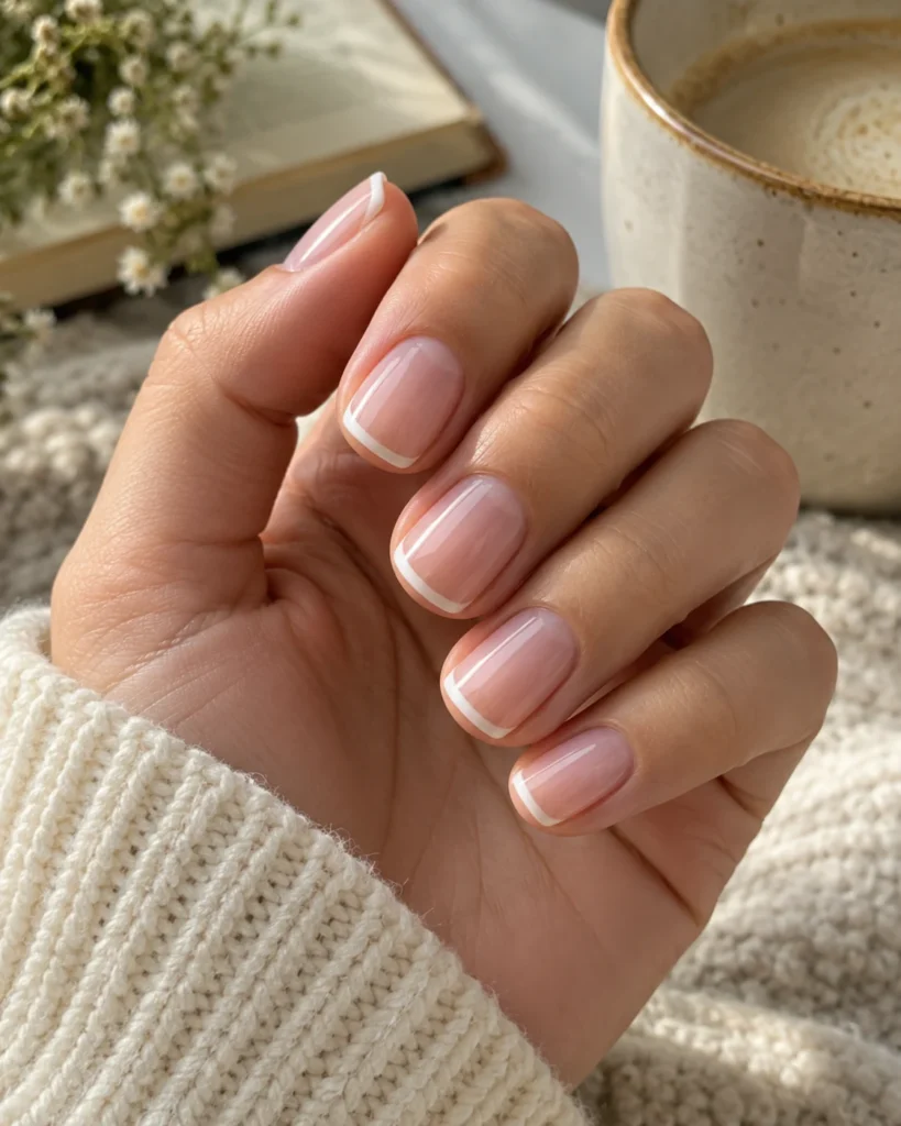 Illustrative concept: a fine white edge on a sheer pink base.