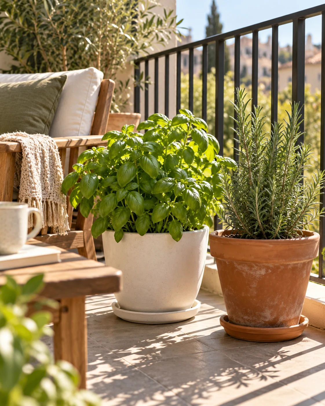 Illustrative concept: separate the herbs with different watering needs.