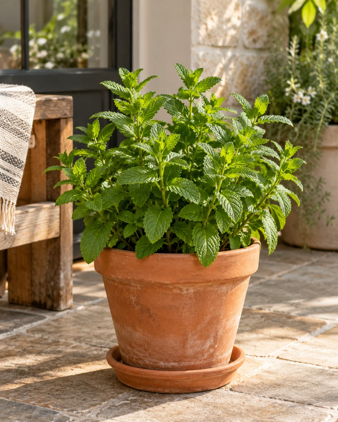 Illustrative concept: mint with a container boundary.