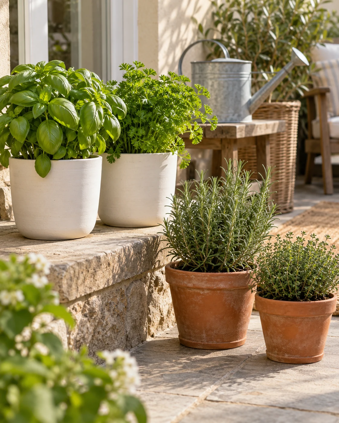 Illustrative concept: group separate pots by watering needs.