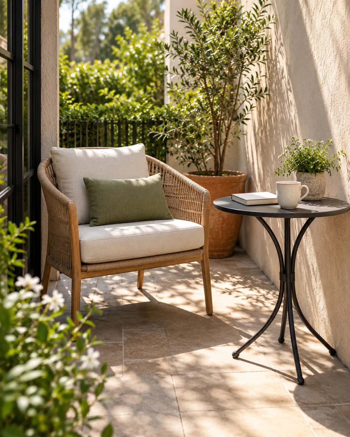 Illustrative concept: one chair and a useful side surface.