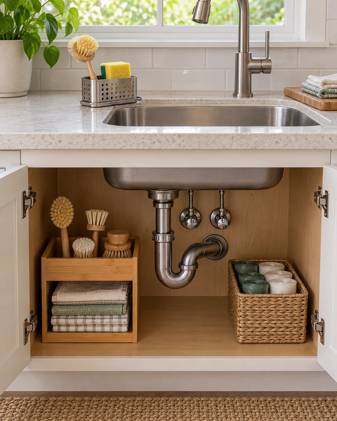 Illustrative concept: give damp tools a separate drying place.