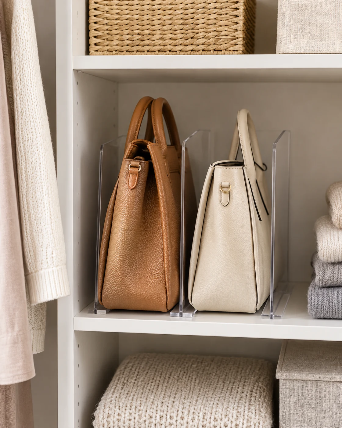 Illustrative concept: give bags a defined shelf space.
