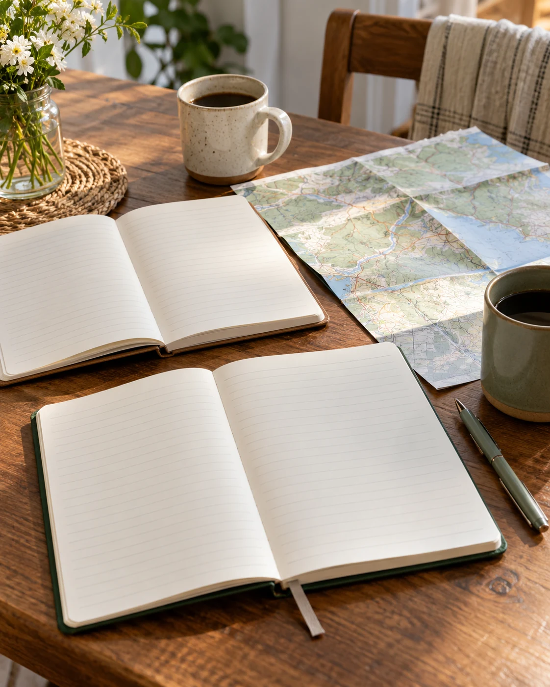 Illustrative concept: plan a two-night escape on paper.