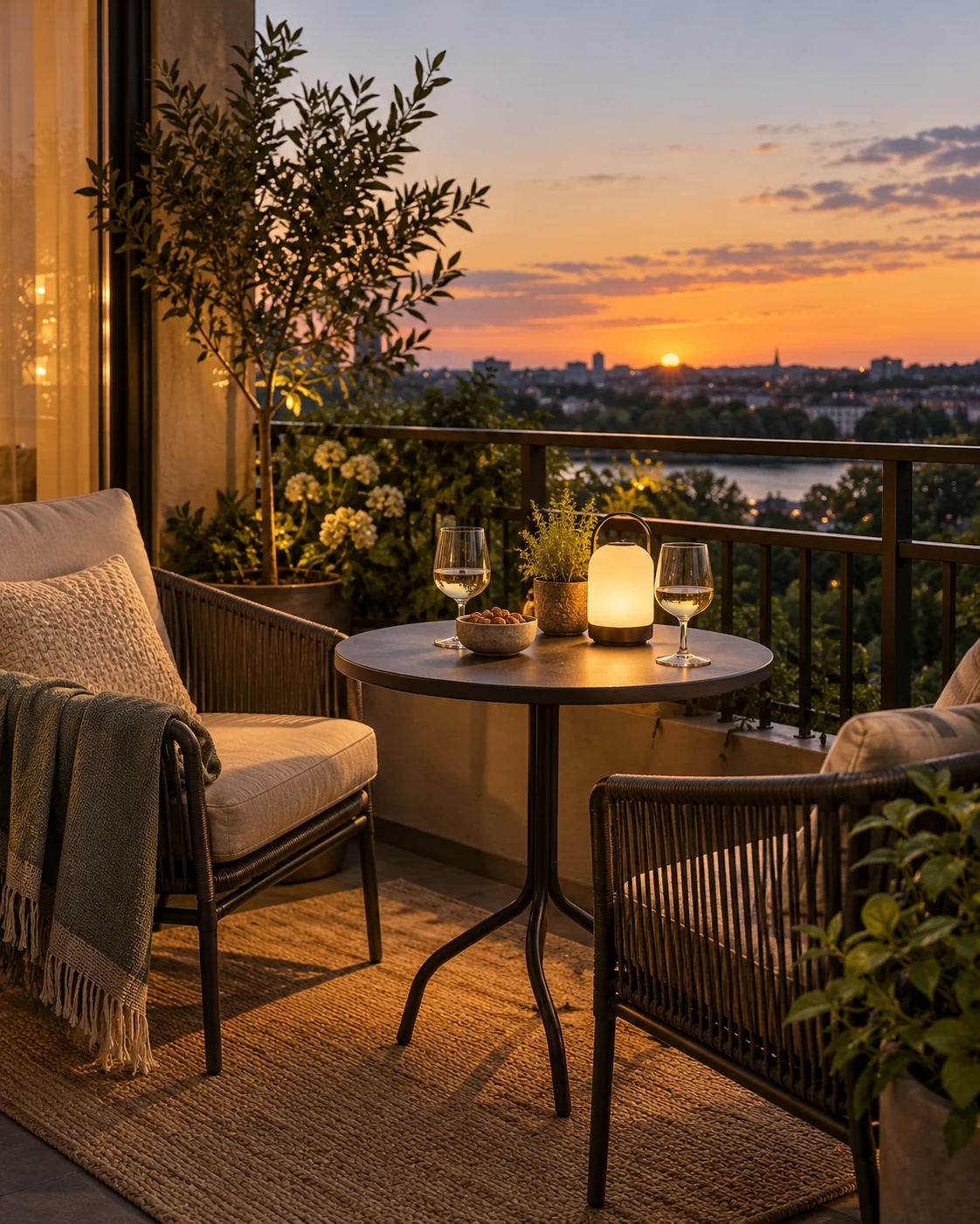Illustrative concept: try a quiet balcony drink.