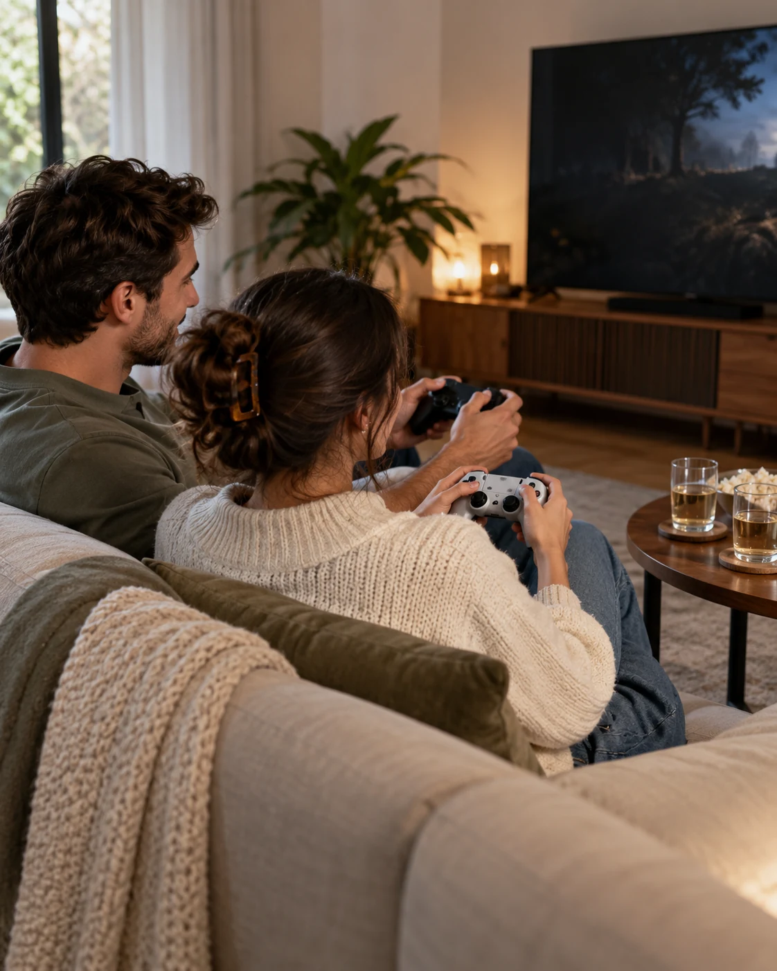 Illustrative concept: play together on a device you own.