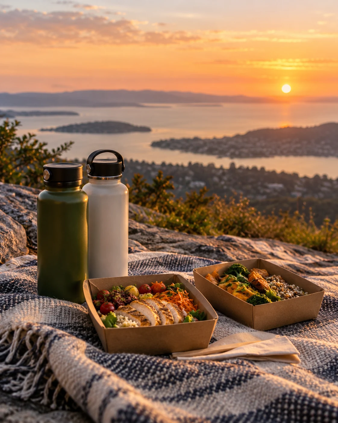 Illustrative concept: a sunset visit without an elaborate setup.