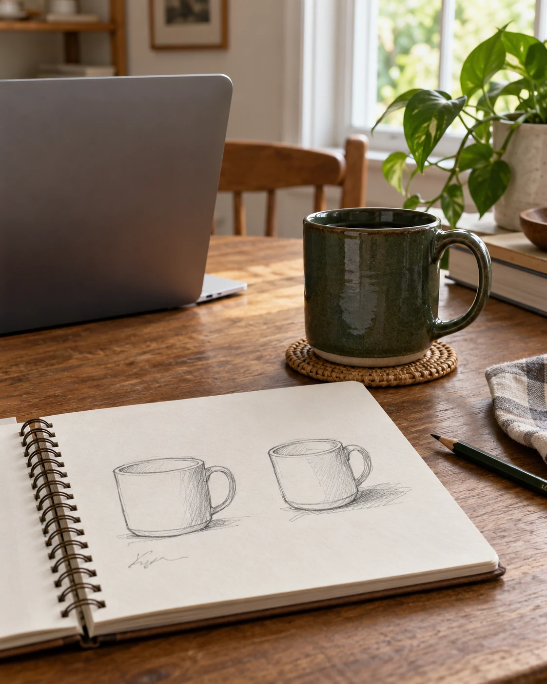 Illustrative concept: draw the same household object.