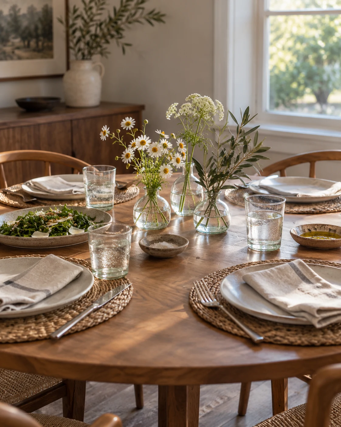 Illustrative concept: keep a round table's middle accessible.
