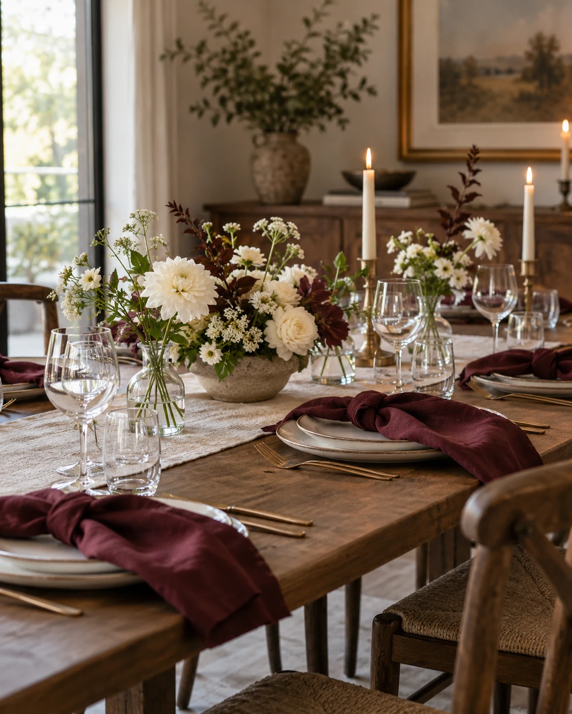 Illustrative concept: let the napkins carry the stronger color.