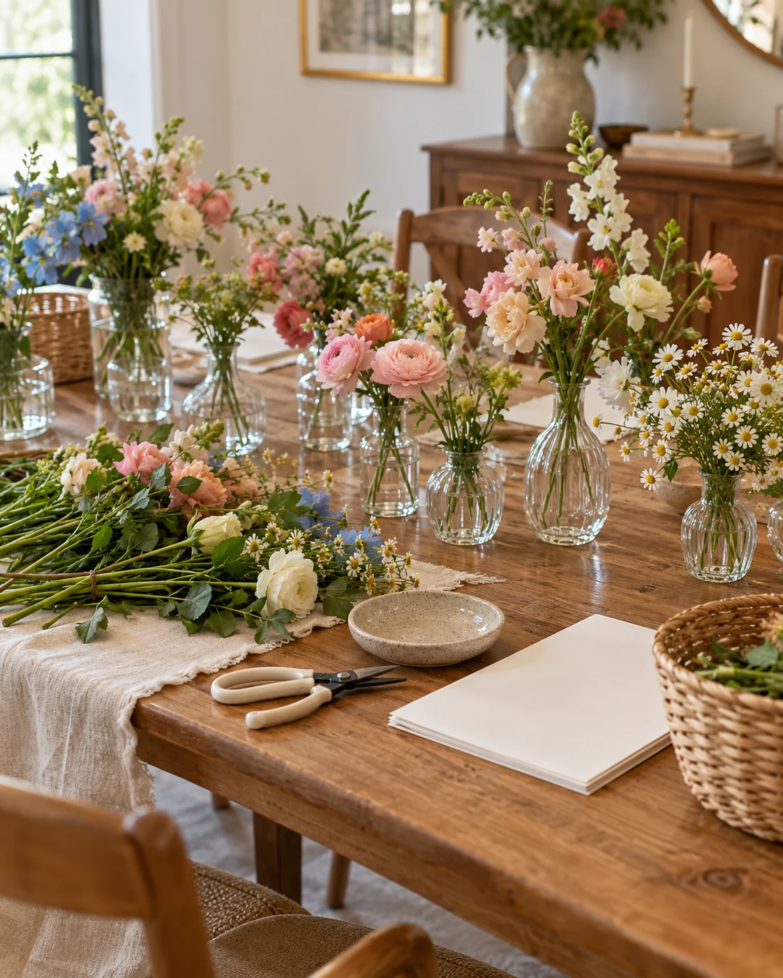 Illustrative concept: a bouquet-table theme.