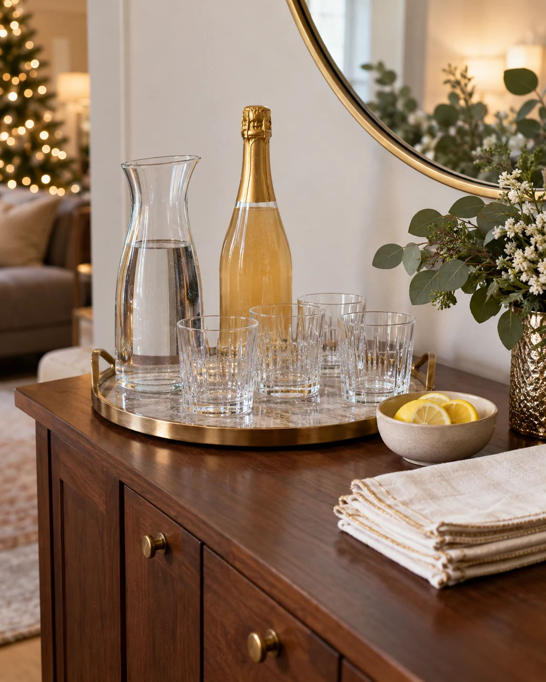 Illustrative party concept: a drinks station with clear choices.