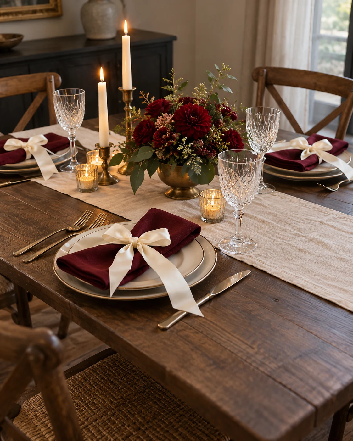 Illustrative concept: tie the napkin without tying up the table.