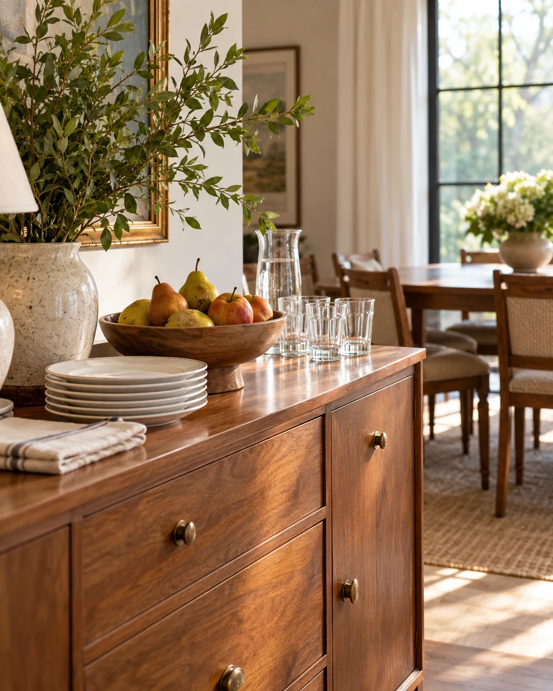 Illustrative concept: set a small dessert station away from dinner.