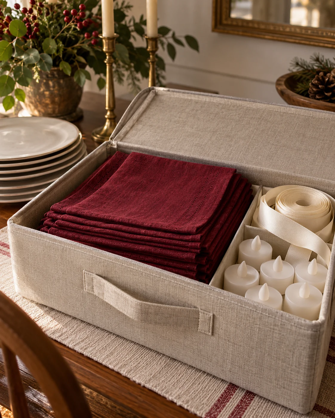 Illustrative concept: pack the reusable pieces together afterward.