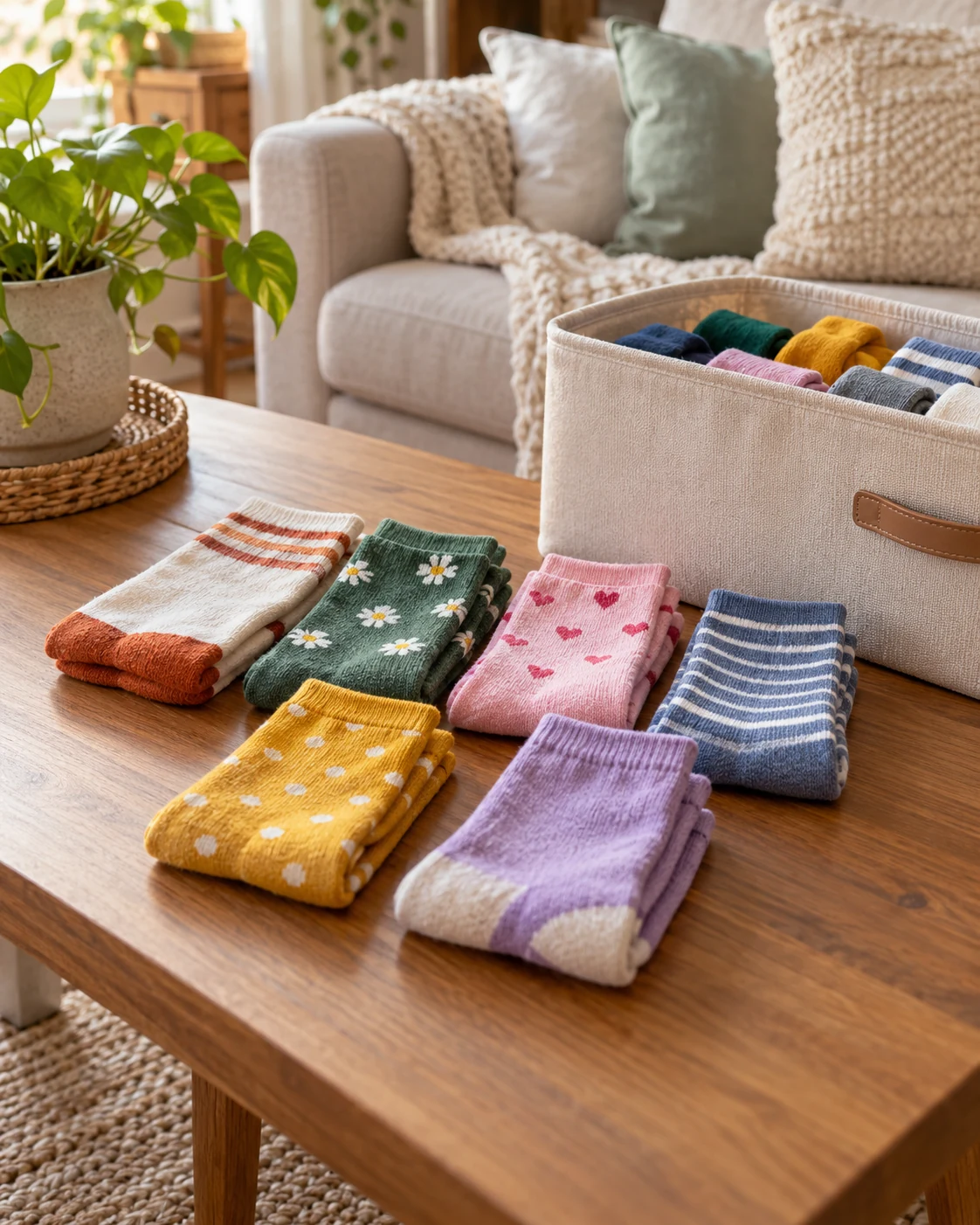 Illustrative concept: turn socks into matching games.
