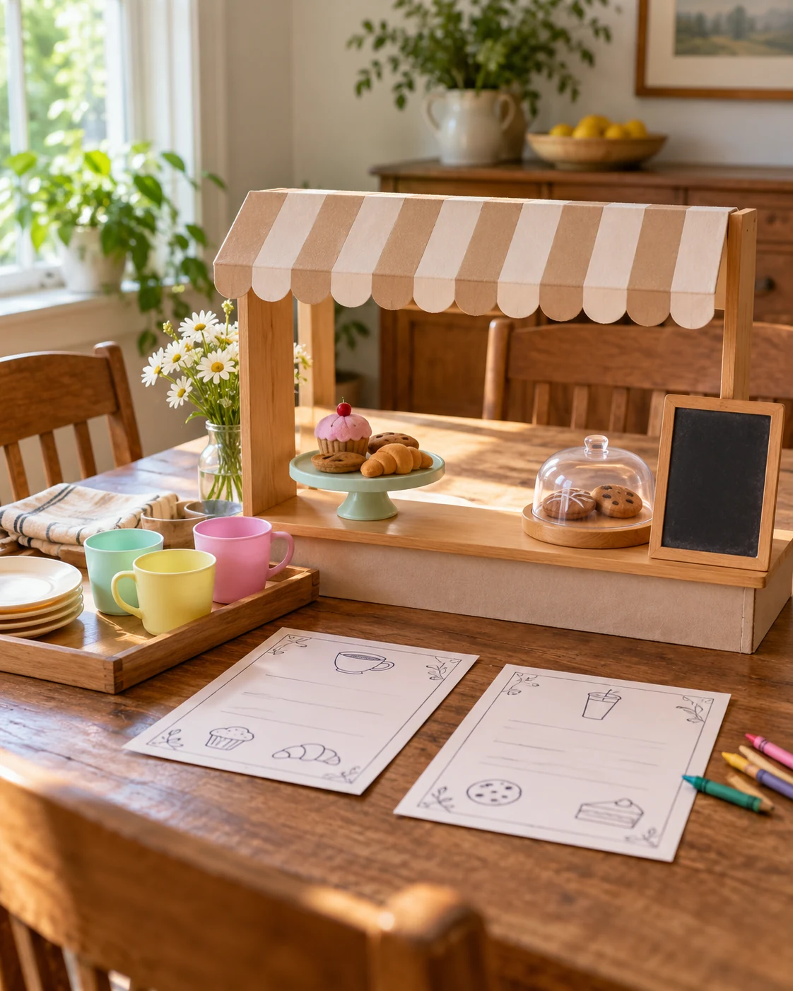 Illustrative concept: open a pretend cafe.
