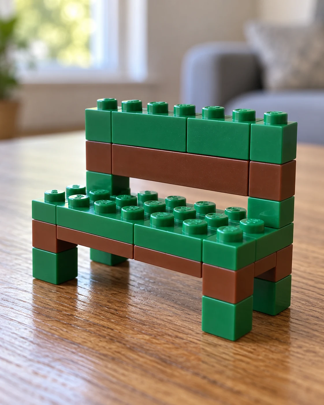 Illustrative concept: a miniature park bench.