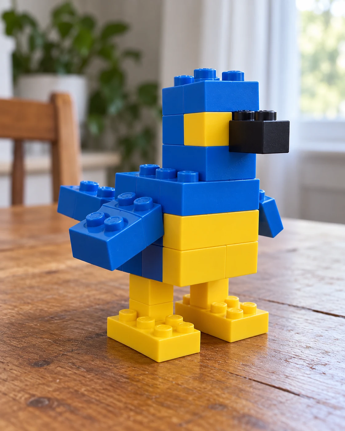 Illustrative concept: a bird with folded wings.