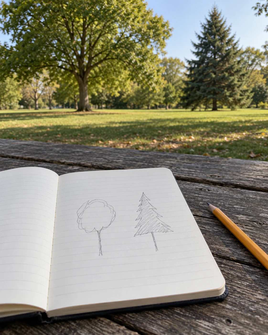 Illustrative concept: compare two tree shapes.
