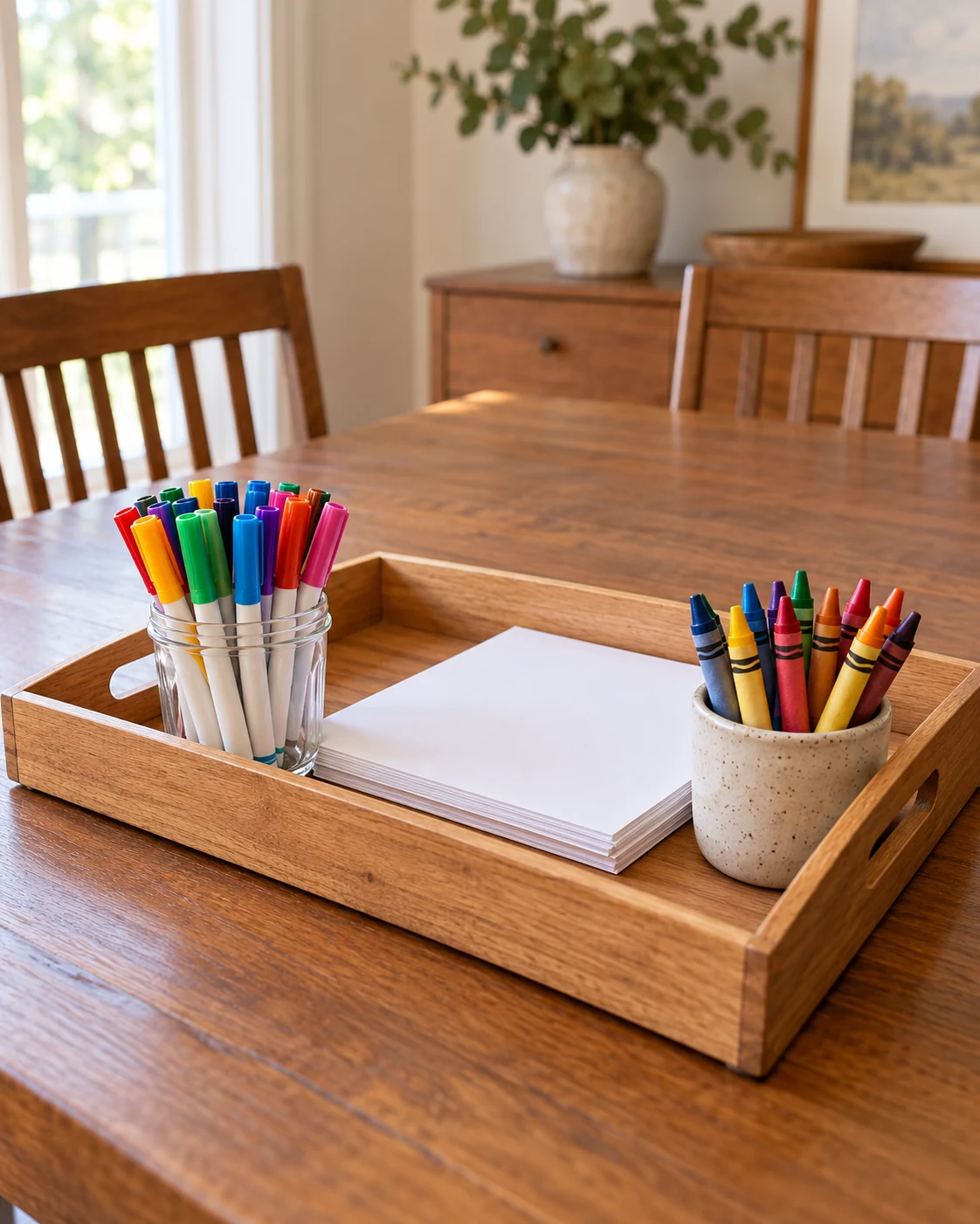 Illustrative concept: a carry-out drawing tray.