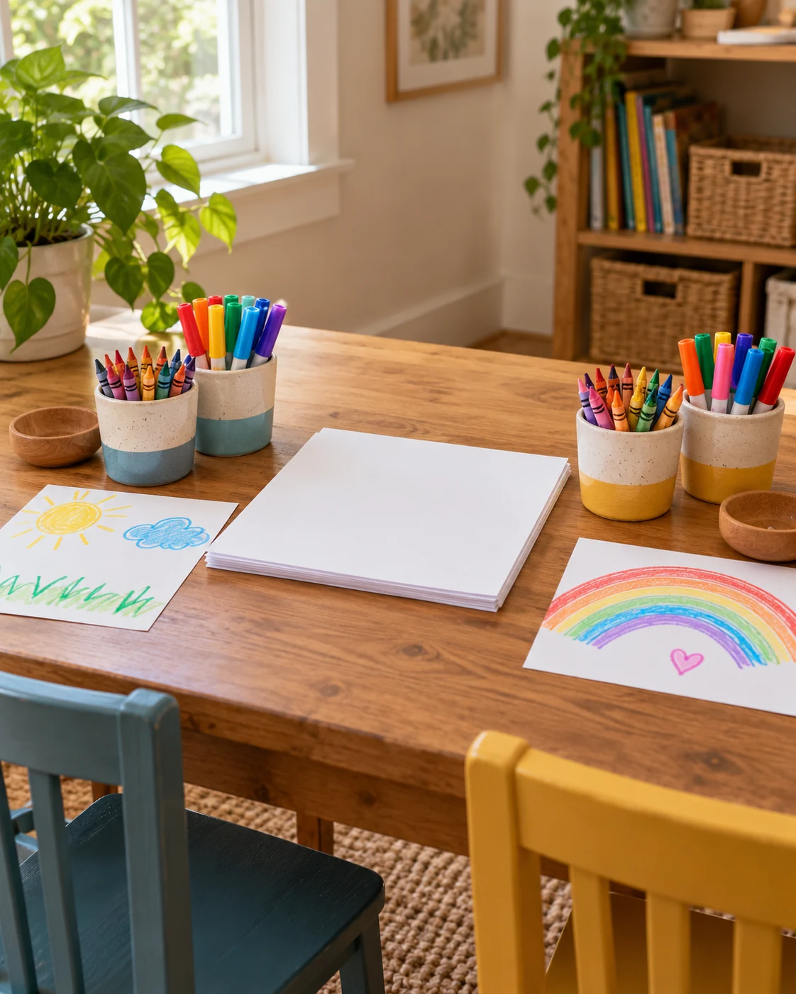 Illustrative concept: give siblings separate working trays.