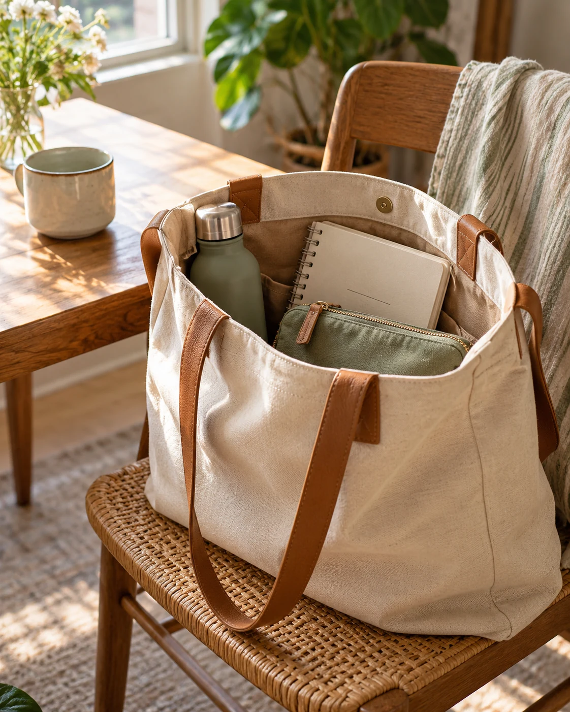 Illustrative concept: refill the everyday bag, then stop.