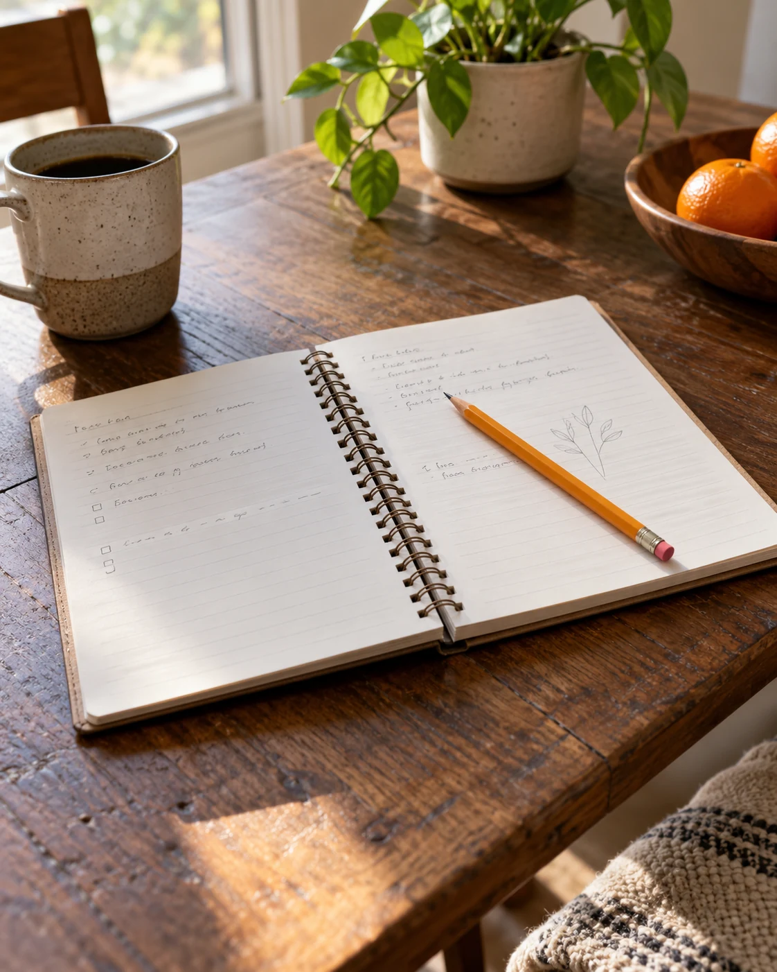 Illustrative concept: write down one thing occupying your attention.